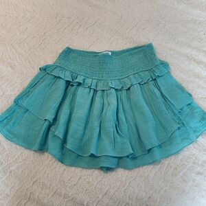 Do + Be Blue Smocked Waist Ruffled Skort Sz Med